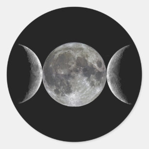 Triple Moon Goddess Classic Round Sticker