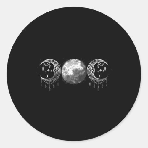 Triple_moon Goddess Feminist Pagan Witch Halloween Classic Round Sticker