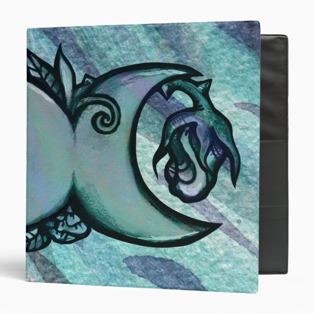 Triple Moon Goddess Gaia Artwork Green Witch       3 Ring Binder (Front/Inside)
