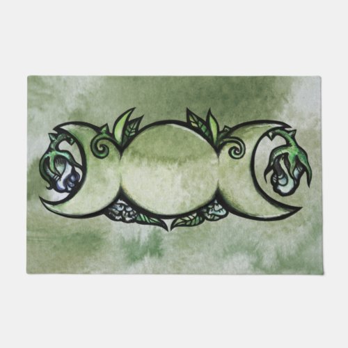 Triple Moon Goddess Gaia Artwork Green Witch       Doormat