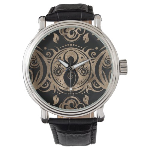 Triple Moon Goddess Gold and Black Watch