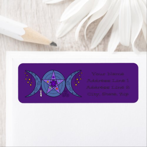 Triple Moon Goddess in Color _ Personalize Label