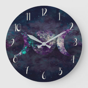 Triple Moon Goddess Luna Universe Custom Large Clock