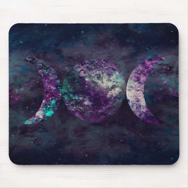 Triple Moon Goddess Luna Universe Mouse Pad (Front)