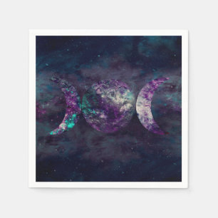 Triple Moon Goddess Luna Universe Party Napkins