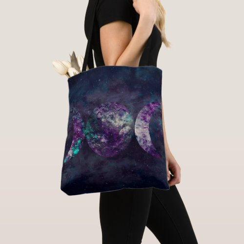 Triple Moon Goddess Luna Universe Tote Bag