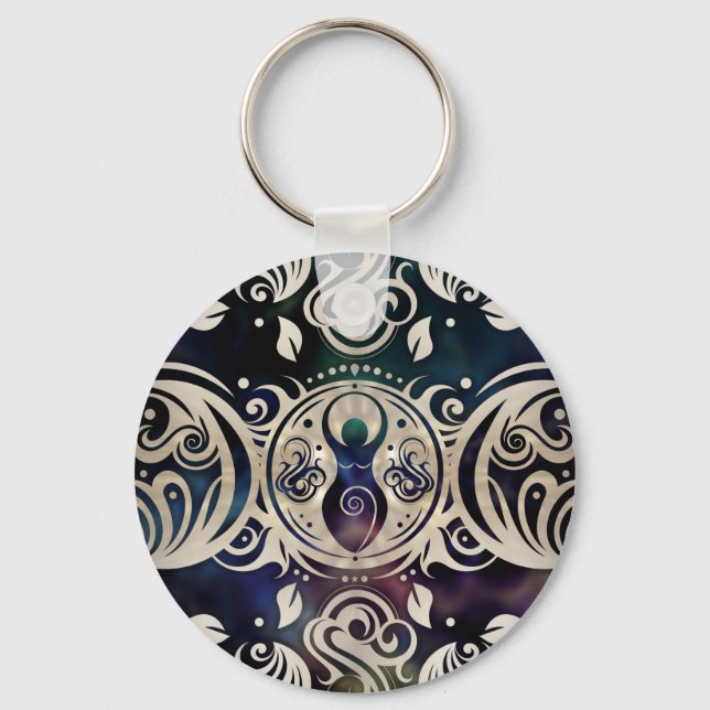 Triple Moon Goddess Moonlight purple #1 Keychain (Front)