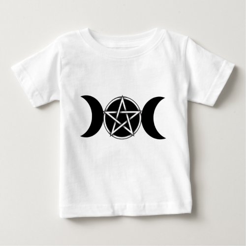 Triple Moon Goddess Pentacle Pentagram Wiccan Baby T_Shirt