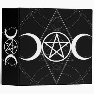 Triple Moon Goddess Pentagram Book of Shadows 3 Ring Binder