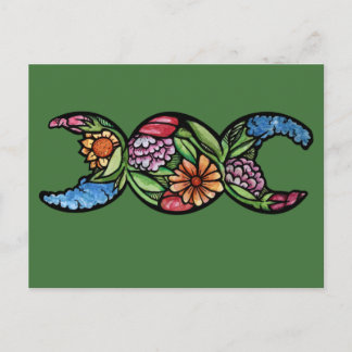 Triple Moon Goddess Symbol Bloom                   Postcard