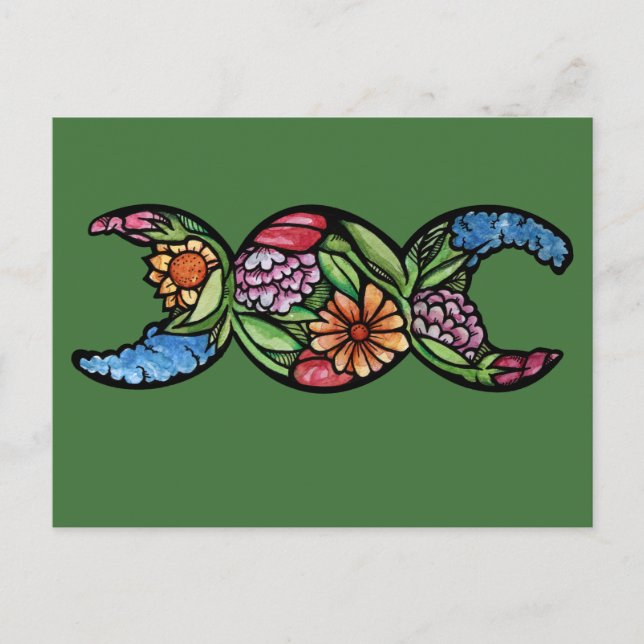 Triple Moon Goddess Symbol Bloom                   Postcard (Front)