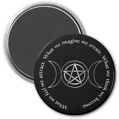 Triple Moon Goddess Wicca Pentacle Magnet
