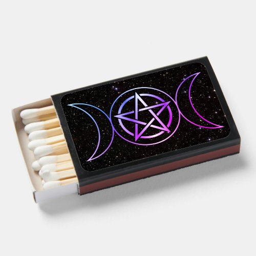Triple Moon Goddess Wicca Pentacle Matchboxes