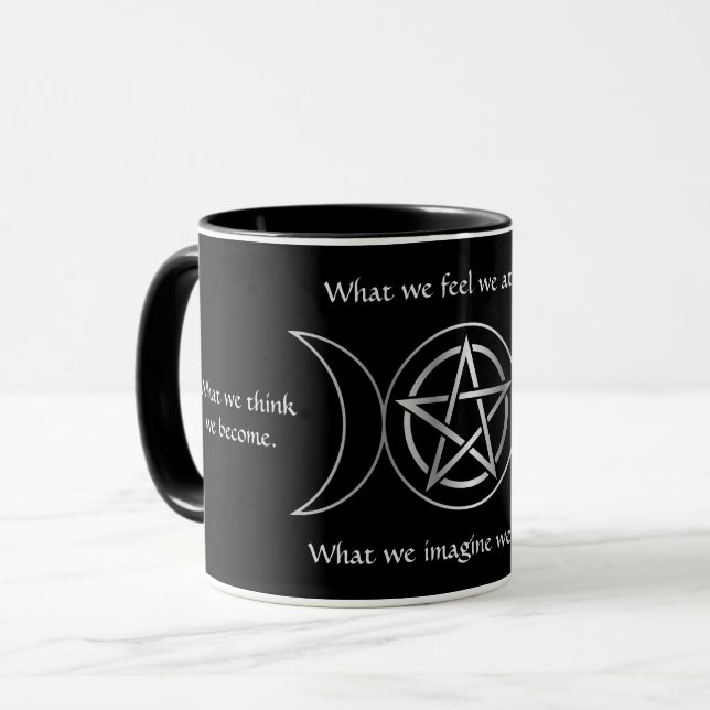 Triple Moon Goddess Wicca Pentacle Mug (Front Left)
