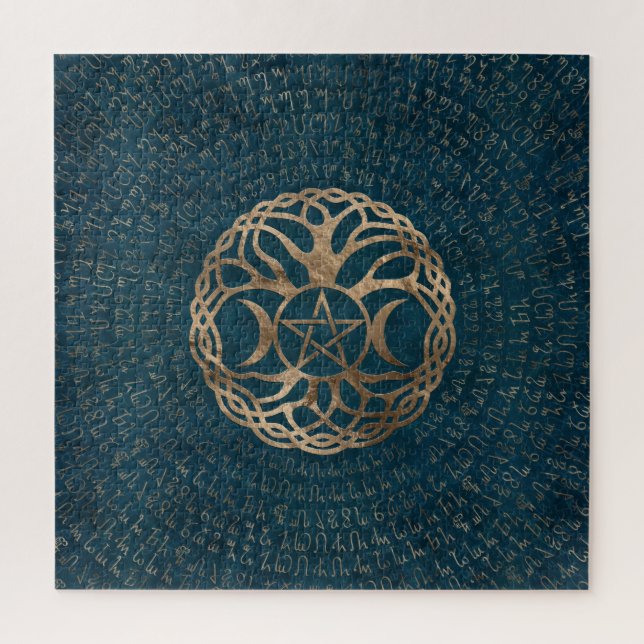 Triple Moon Goddess with pentagram Jigsaw Puzzle (Vertical)
