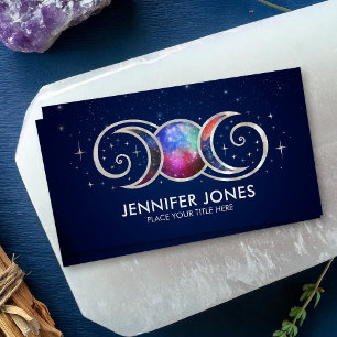 Triple Moon - Golden Spiral Ornament Business Card