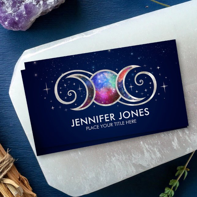 Triple Moon - Golden Spiral Ornament Business Card (Creator Uploaded)