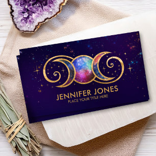 Triple Moon - Golden Spiral Ornament Business Card