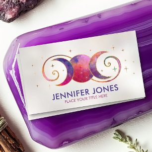 Triple Moon - Golden Spiral Ornament Business Card