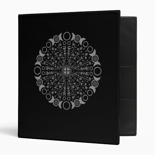 Triple Moon Mandala  3 Ring Binder (Front/Inside)