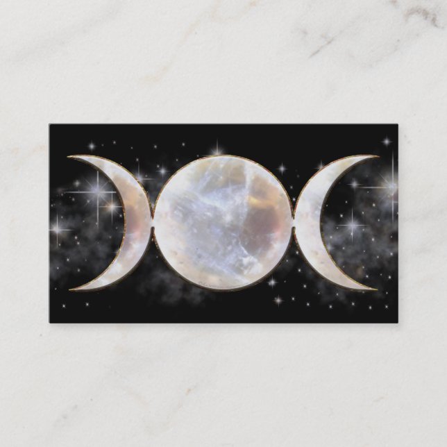 Triple Moon Moonstone Business Card (Front)