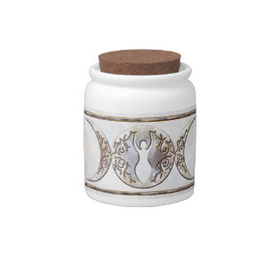 Triple Moon Moonstone Candy Jar