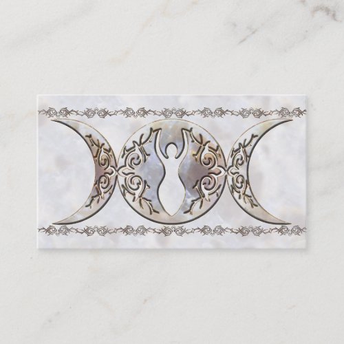 Triple Moon Moonstone Goddess Business Cards