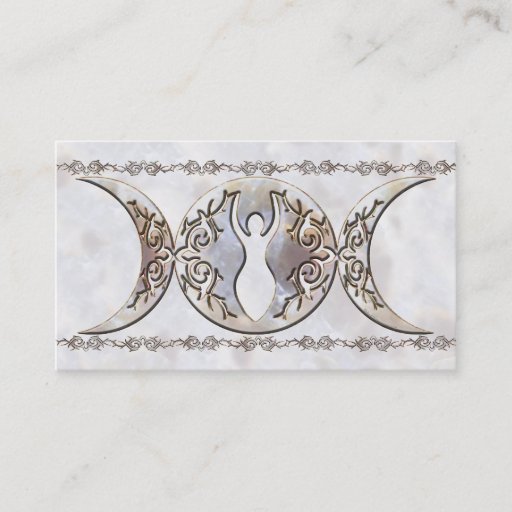 Customizable Triple Moon Moonstone Goddess Business Cards