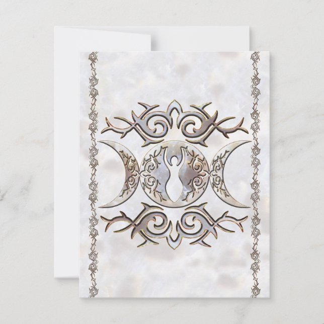 Triple Moon Moonstone Goddess Invitation (Front)
