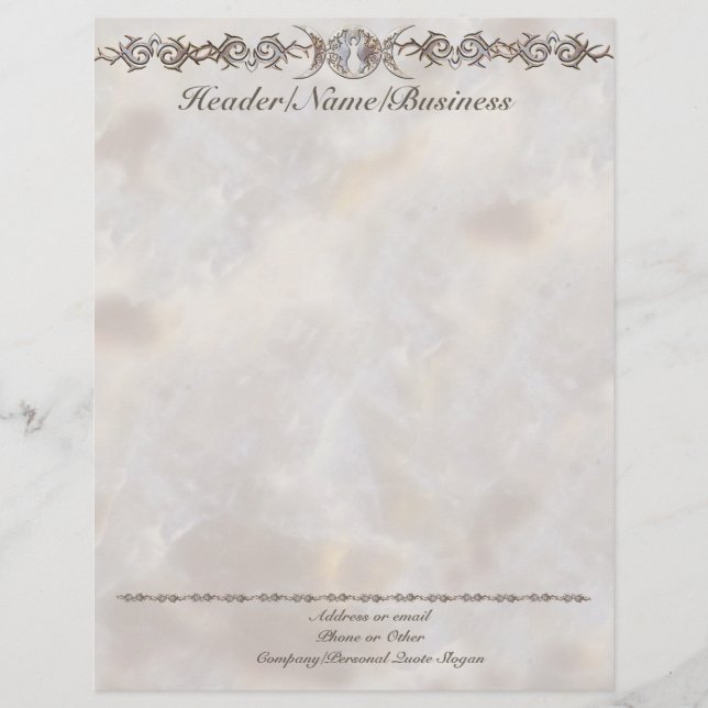 Triple Moon Moonstone Goddess Letterhead (Front)