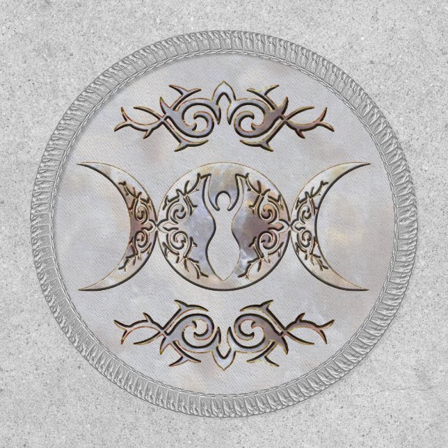 Triple Moon Moonstone Goddess Patch (Front)
