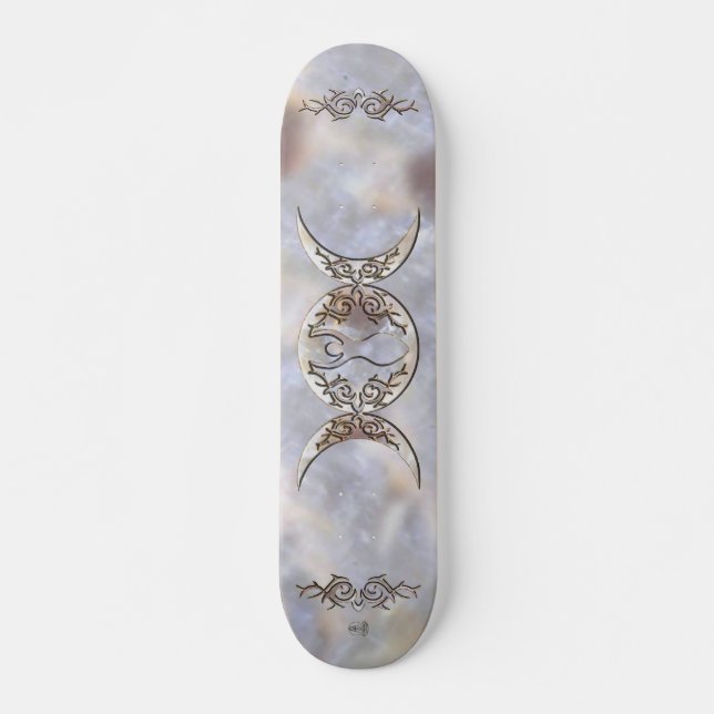 Triple Moon Moonstone Goddess Skateboard Deck (Front)