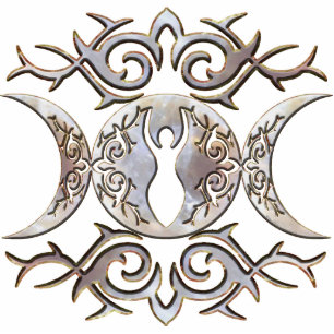 Triple Moon Moonstone Goddess Statuette