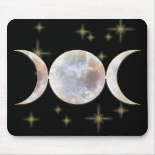 Triple Moon Moonstone Mouse Pad