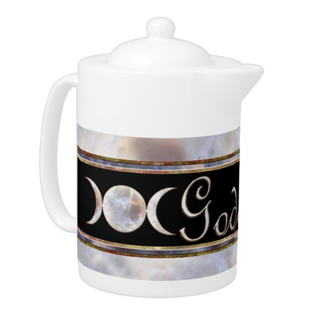 Triple Moon Moonstone Teapot (Left)