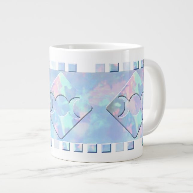Triple Moon Opal Large Coffee Mug (Front Right)