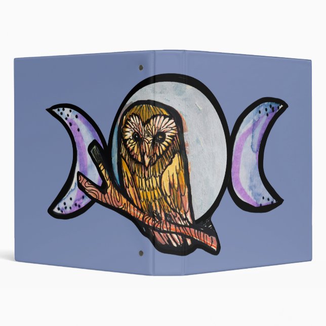 Triple Moon Owl                                    3 Ring Binder (Background)
