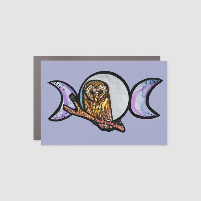 Triple Moon Owl                                    Car Magnet (Front)