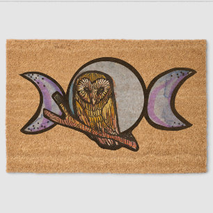 Triple Moon Owl Fiber Doormat