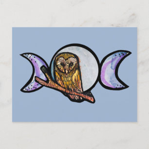 Triple Moon Owl                                    Holiday Postcard
