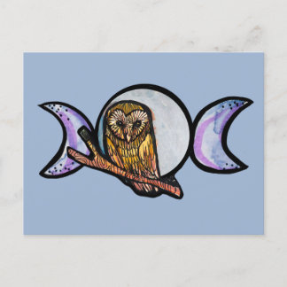 Triple Moon Owl                                    Holiday Postcard