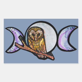 Triple Moon Owl                                    Rectangular Sticker