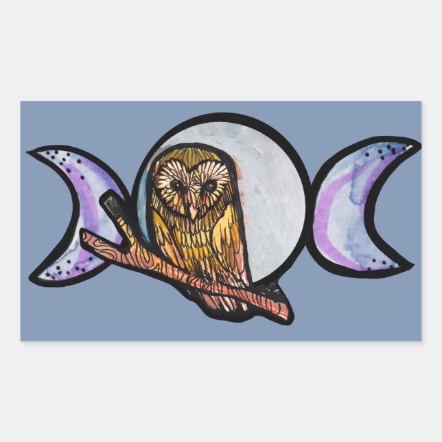Triple Moon Owl                                    Rectangular Sticker (Front)