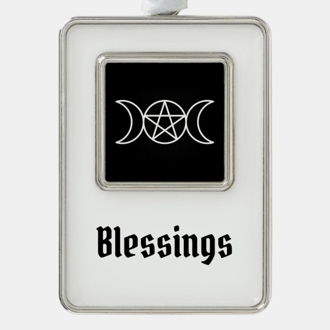 Triple Moon Pentacle Goddess Christmas Ornament (Front)