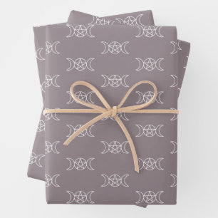 Triple Moon Pentacle Goddess Wrapping Paper Sheets