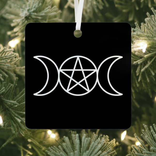 Triple Moon Pentacle  Metal Ornament (Insitu)