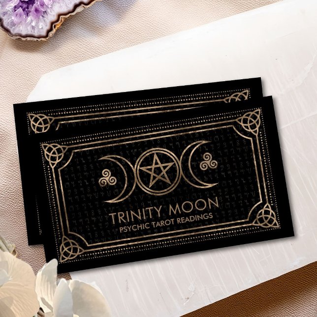 Triple Moon - Pentagram , Triquetra , Triskele  Business Card (Creator Uploaded)