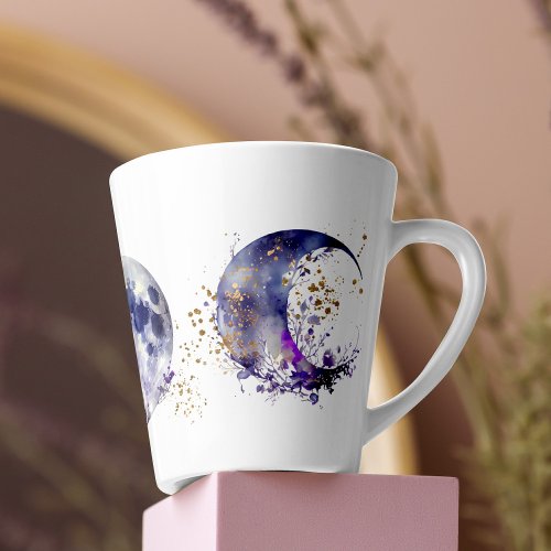 Triple Moon Purple and Gold Latte Mug