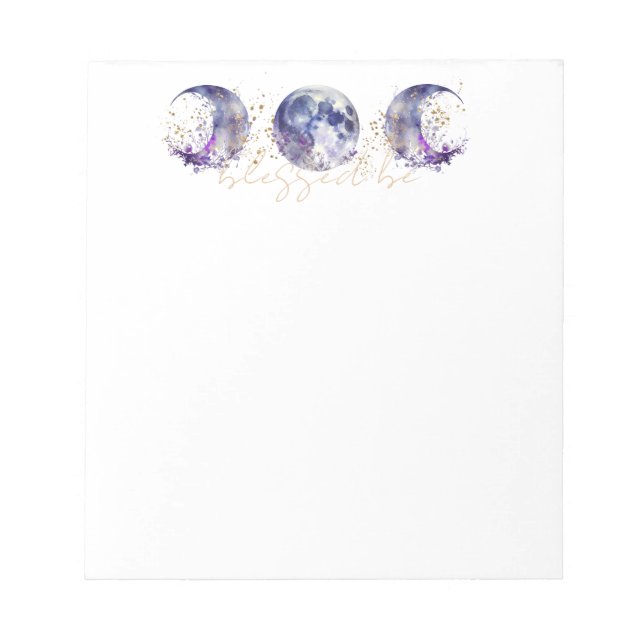 Triple Moon Purple and Gold Notepad (Front)