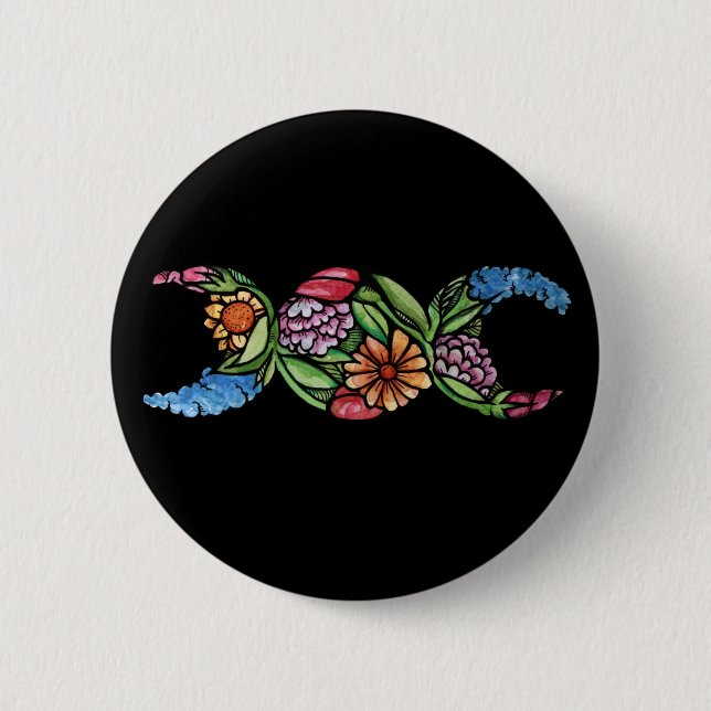 Triple Moon Symbol Bloom Button (Front)